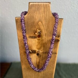 Amethyst Gemstone Necklace with 925 Novica India Tag